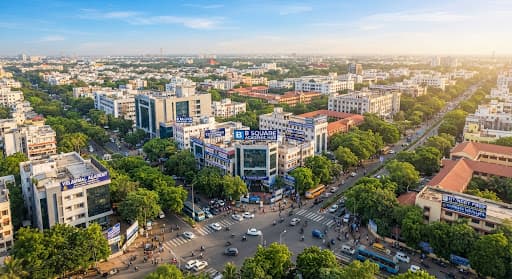 B Square Academic Hub and surrounding Anna Nagar area in Chennai